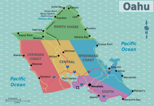 Map Oahu