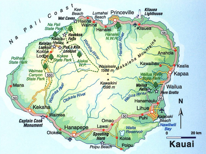 Map Kauai